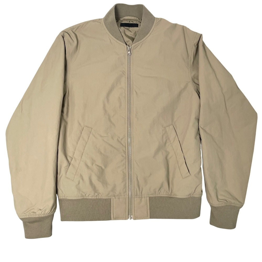 Uniqlo Blouson Jacket Mens XS Bomber Tan Beige Full Zip Minimalist Quiet Luxury